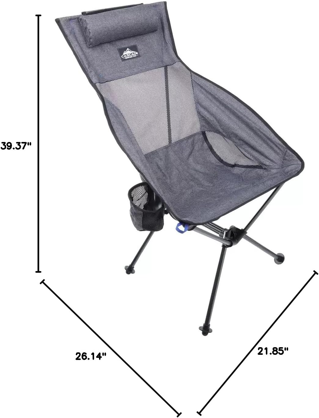 Silla campamento ultraligera bolsa transporte gris