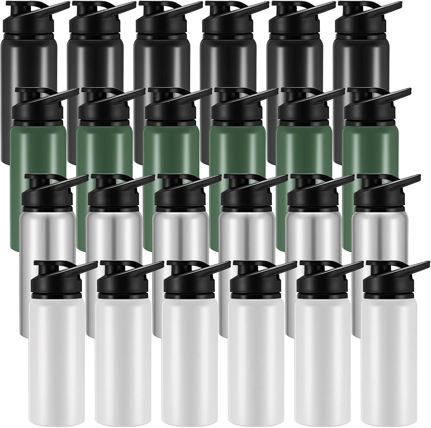 24 Botellas Agua Aluminio Reutilizables 17oz Colores Oscuros