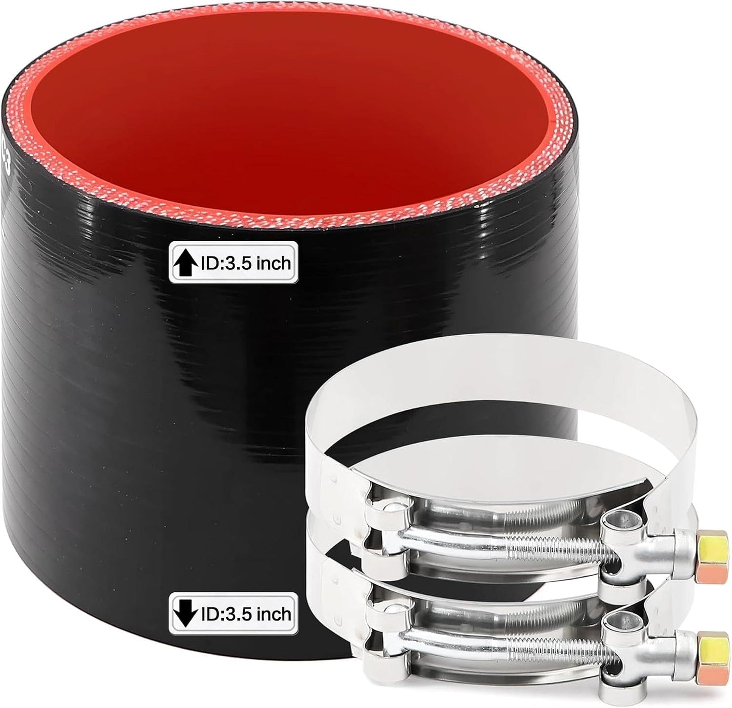 Manguera silicona 3-1/2" reforzada 4 capas con acoplador 3"