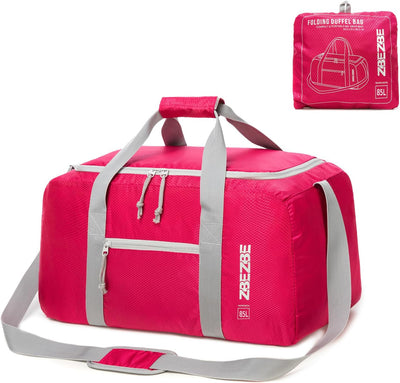 Bolsa viaje plegable repelente agua 85l fucsia