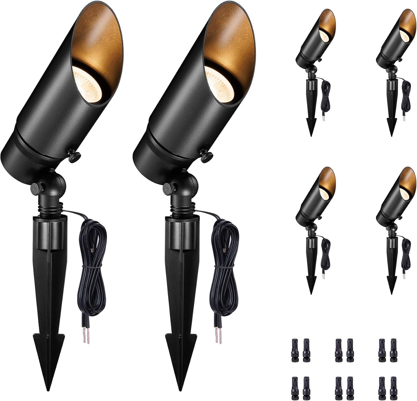 Foco paisaje LED 12V aluminio negro impermeable