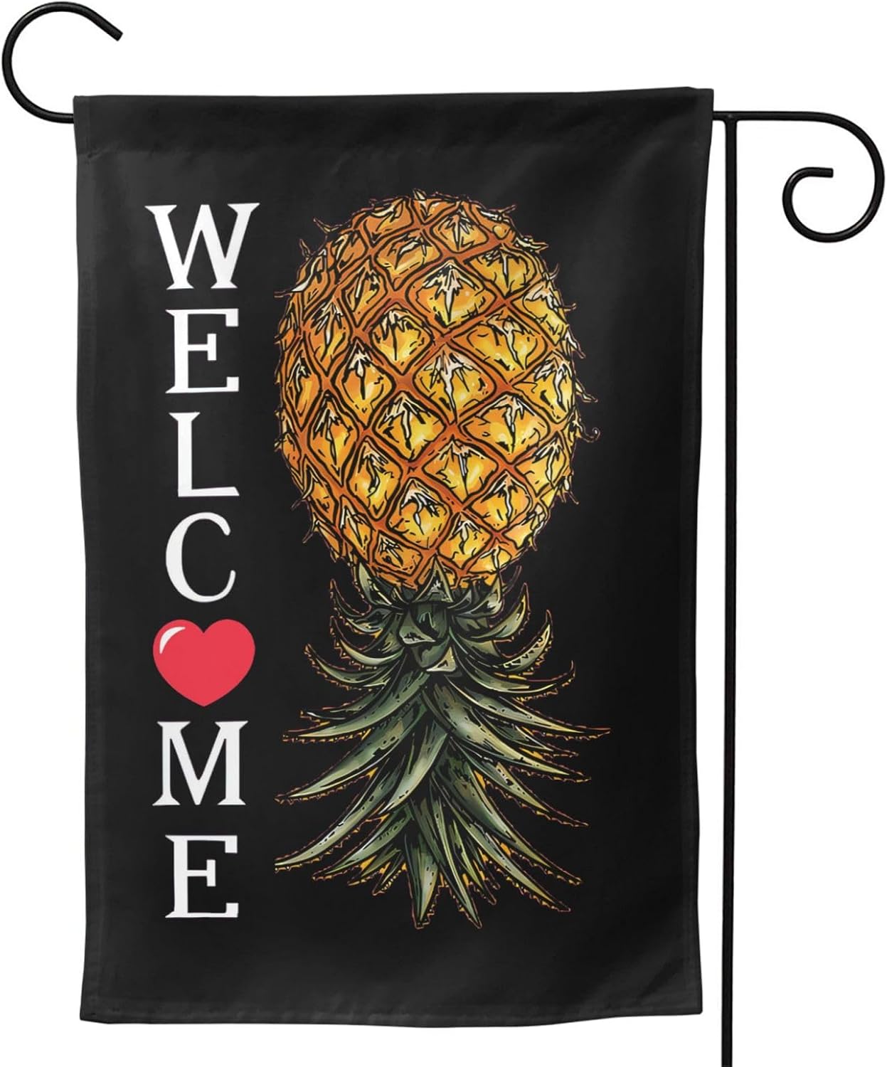 Bandera jardín doble cara piña 12x18"