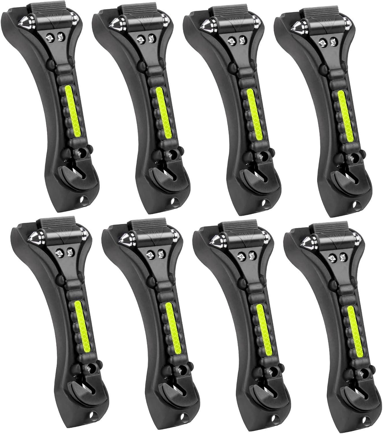Martillo escape coche 2en1 cortacinturones 8 pzas negras