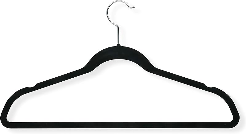 20 Pzas Perchas Terciopelo Antiderrap Negro