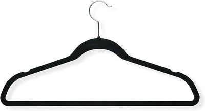 20 Pzas Perchas Terciopelo Antiderrap Negro