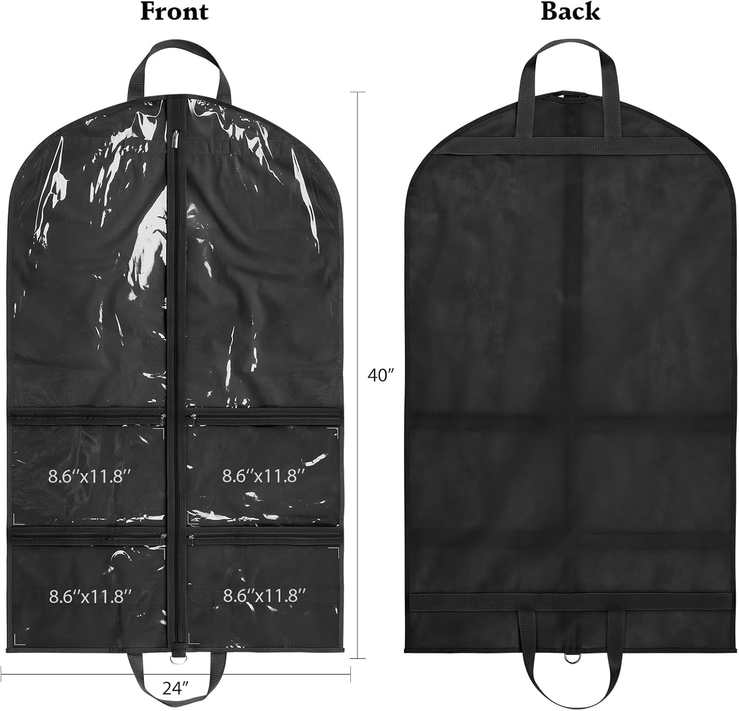 Bolsa ropa infantil baile 40" 4 bolsillos transparentes