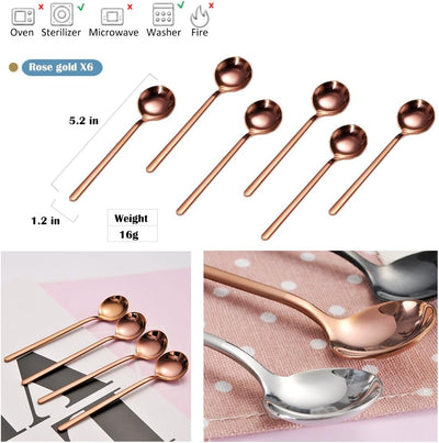 12 Pzas Cucharas Té Espresso Acero Inox Mango Esmerilado