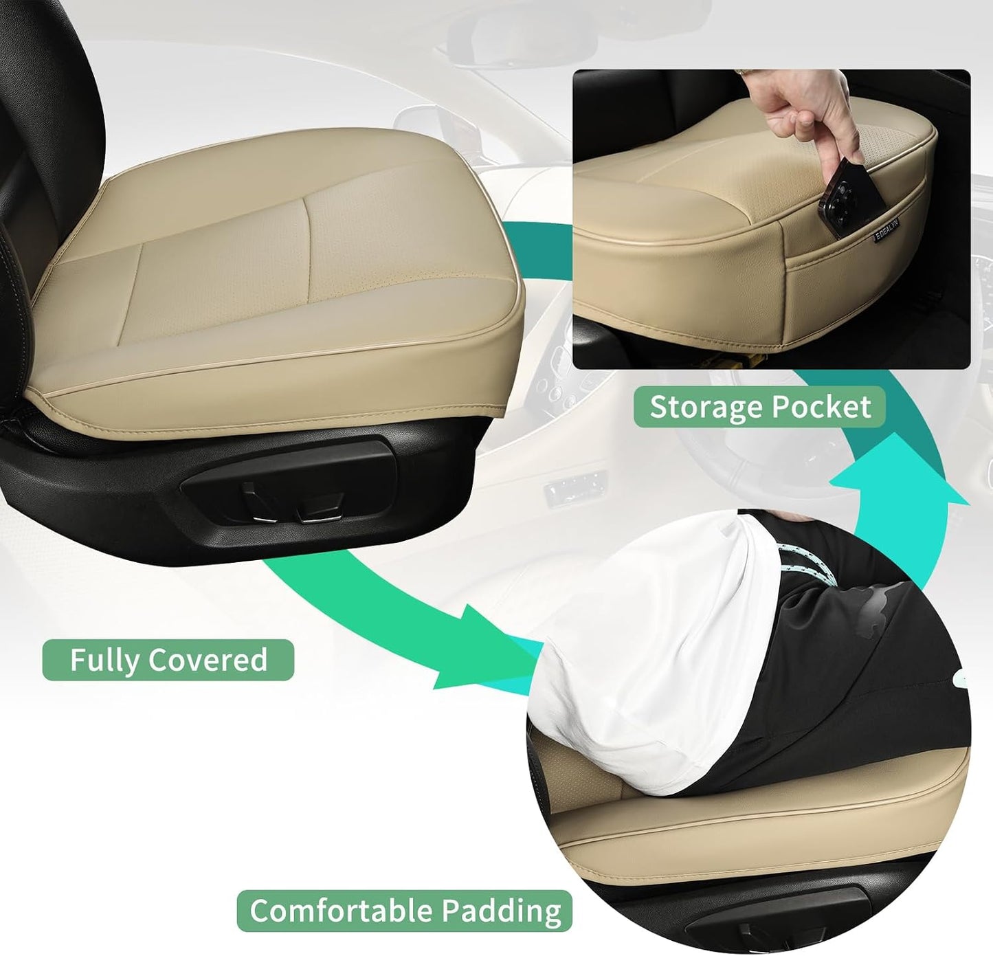 Funda asiento coche cuero sintético comp 90% vehículos
