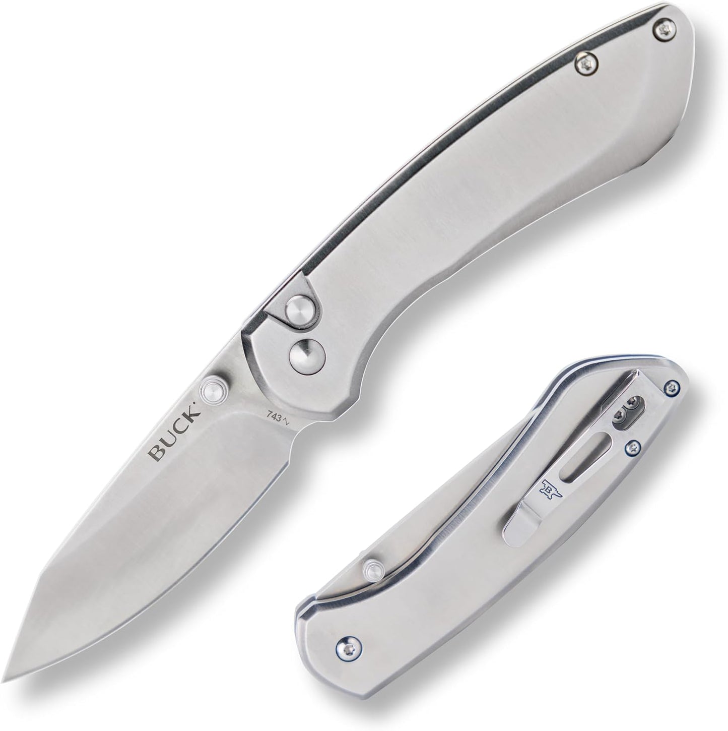 Cuchillo bolsillo acero inox hoja 2.63" con bloqueo botón