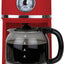 Cafetera Retro 10 Tazas Filtro Reutilizable Jarra 50oz Rojo