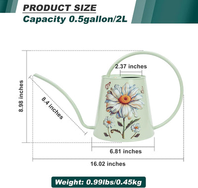 Regadera acero inox 1/2gal boquilla larga jardinería