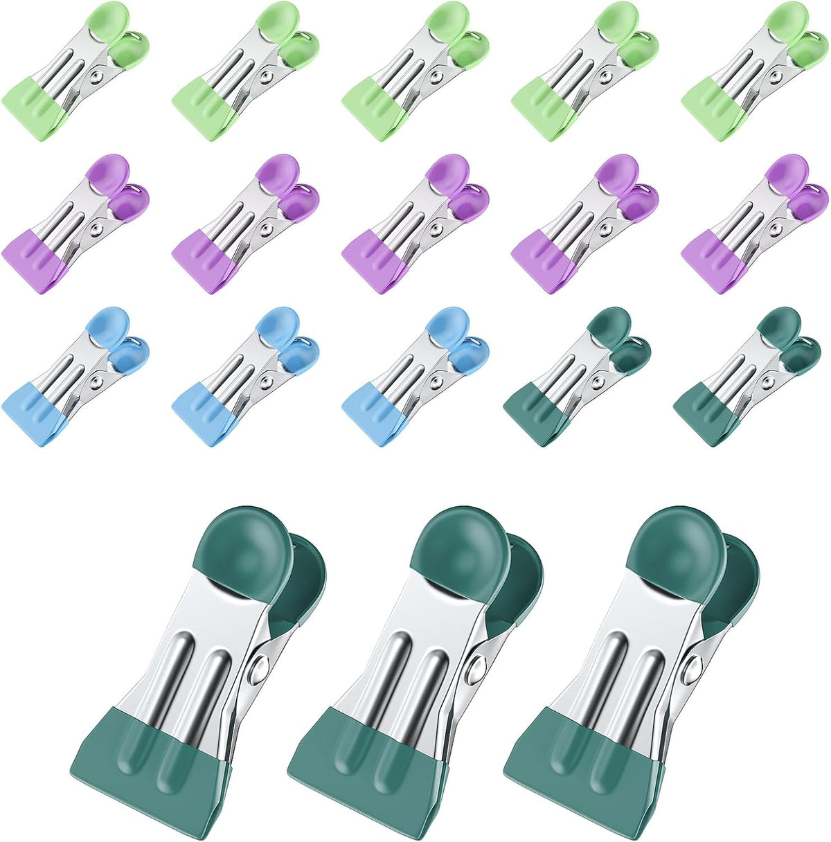 Clips para ropa, chips y alimentos 20 pzas 2.17pulg