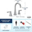 Grifo lavabo baño 2 manijas 3 agujeros cromo con kit drenaje