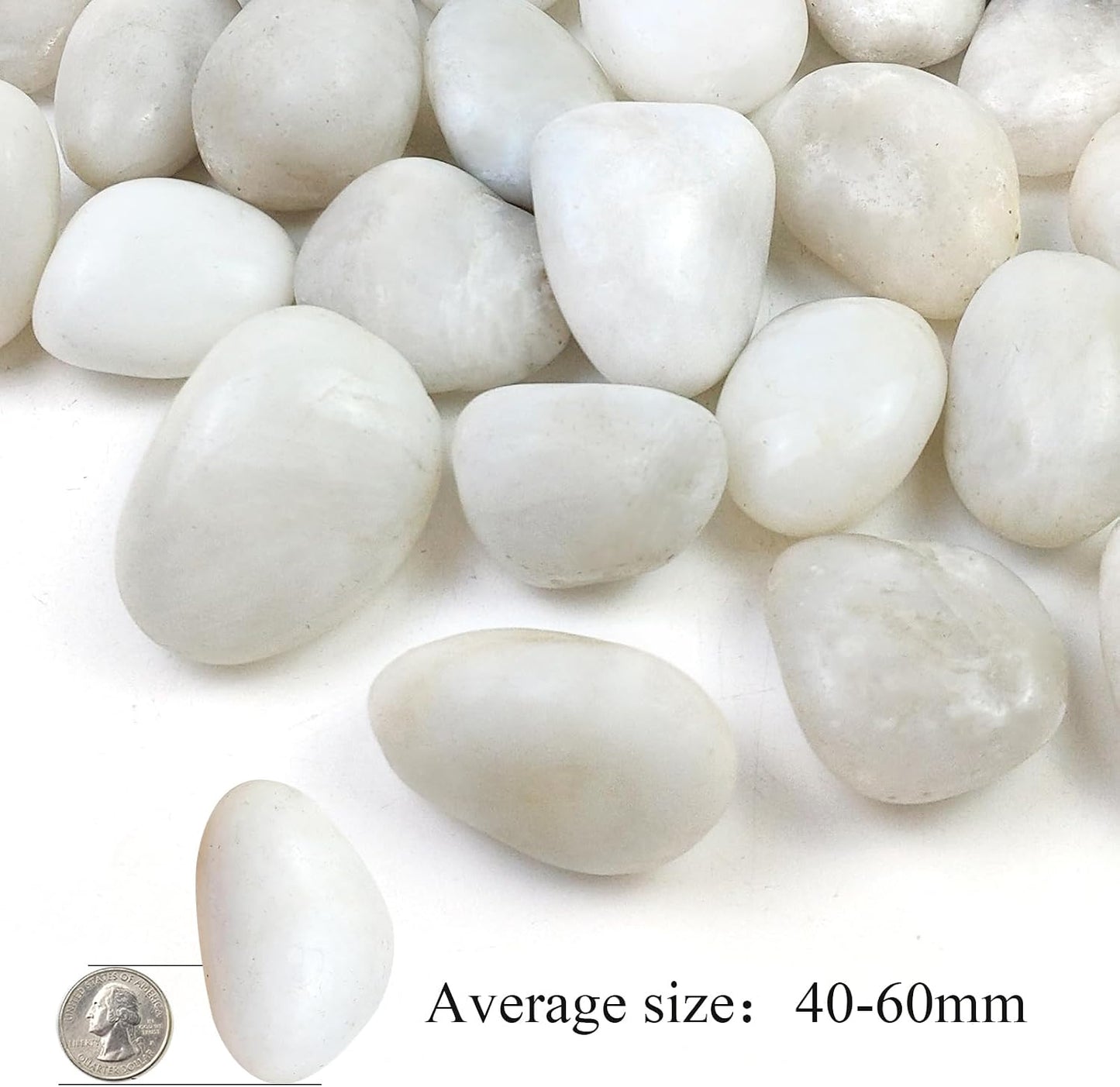 Rocas río blancas 40lb 2-3pulg decorativas paisajismo