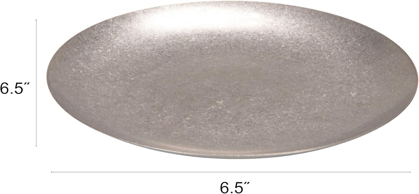 Set 6 Placas Redondas Acero Inox Plateado