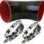 Manguera silicona acoplador codo 90° 4" inox reforzada
