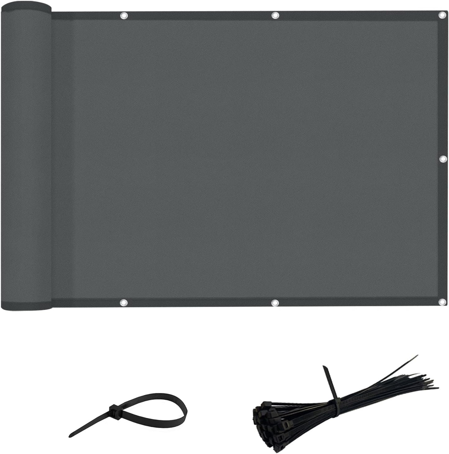 Cubierta privacidad balcón 3x10ft tela poliéster gris