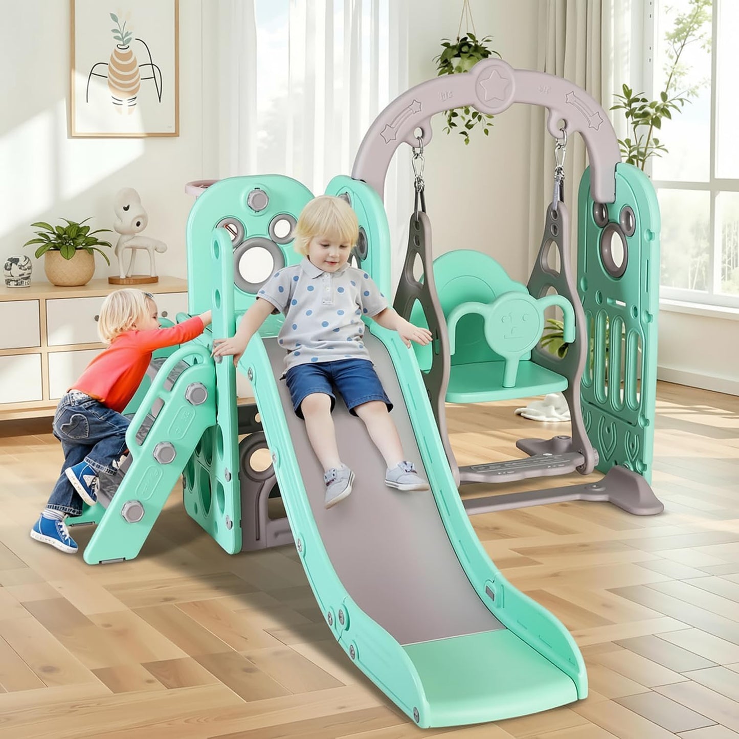 Set tobogán y columpio 7en1 para niños