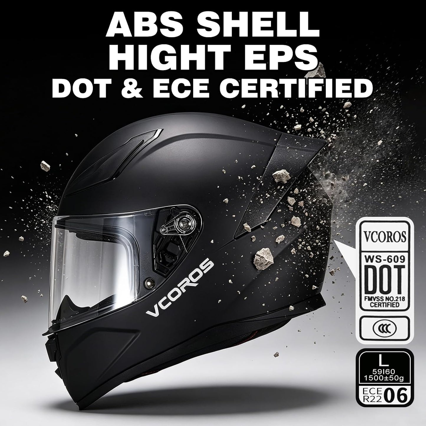 Casco integral unisex para motocicleta aprobado DOT