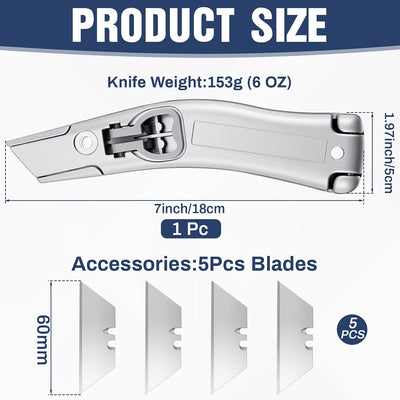 Cuchillo alfombrilla Dolphin 7.3x1.8pulg acero antiempañe 10 hojas