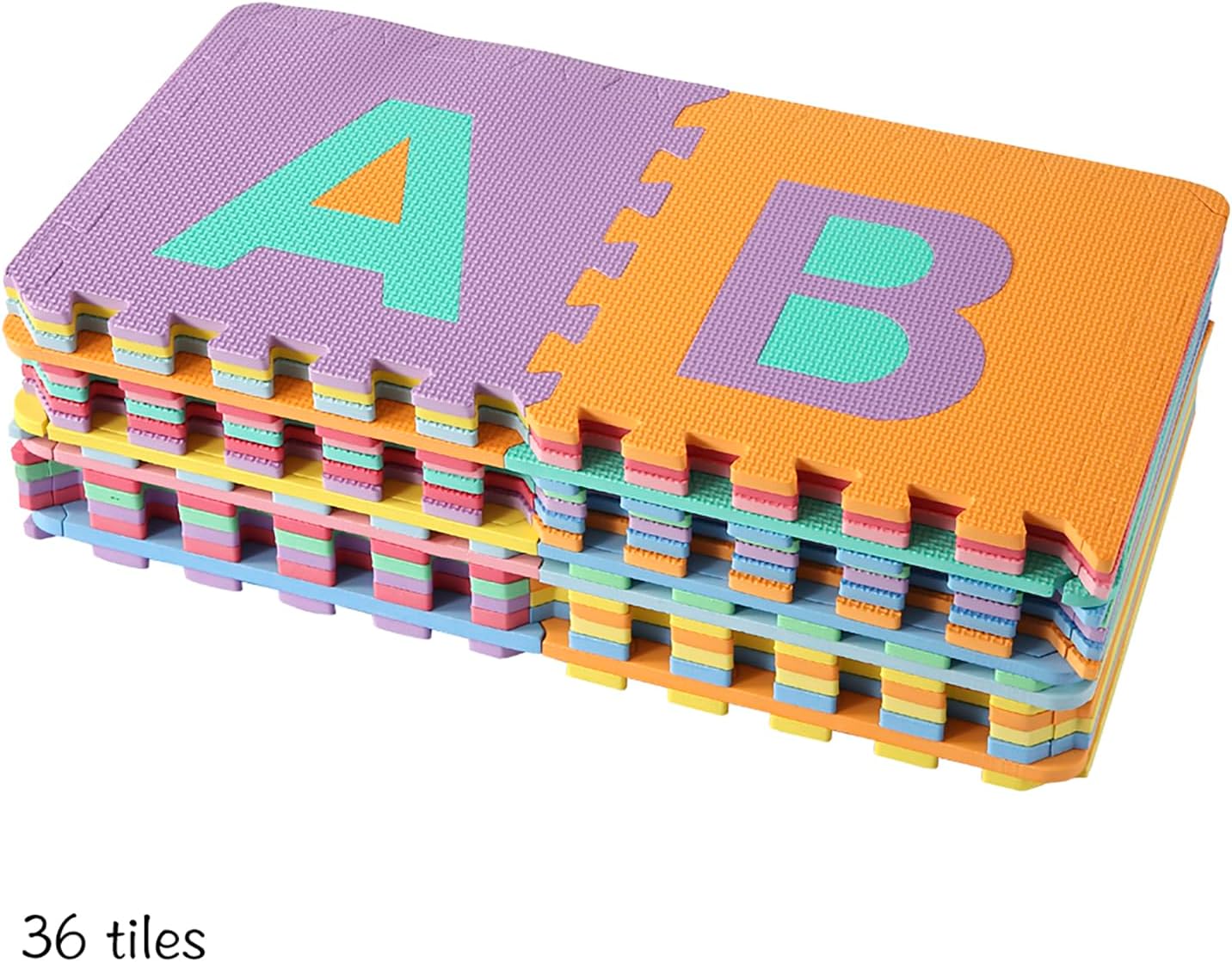 Azulejos espuma Eva suave para niños con números y letras