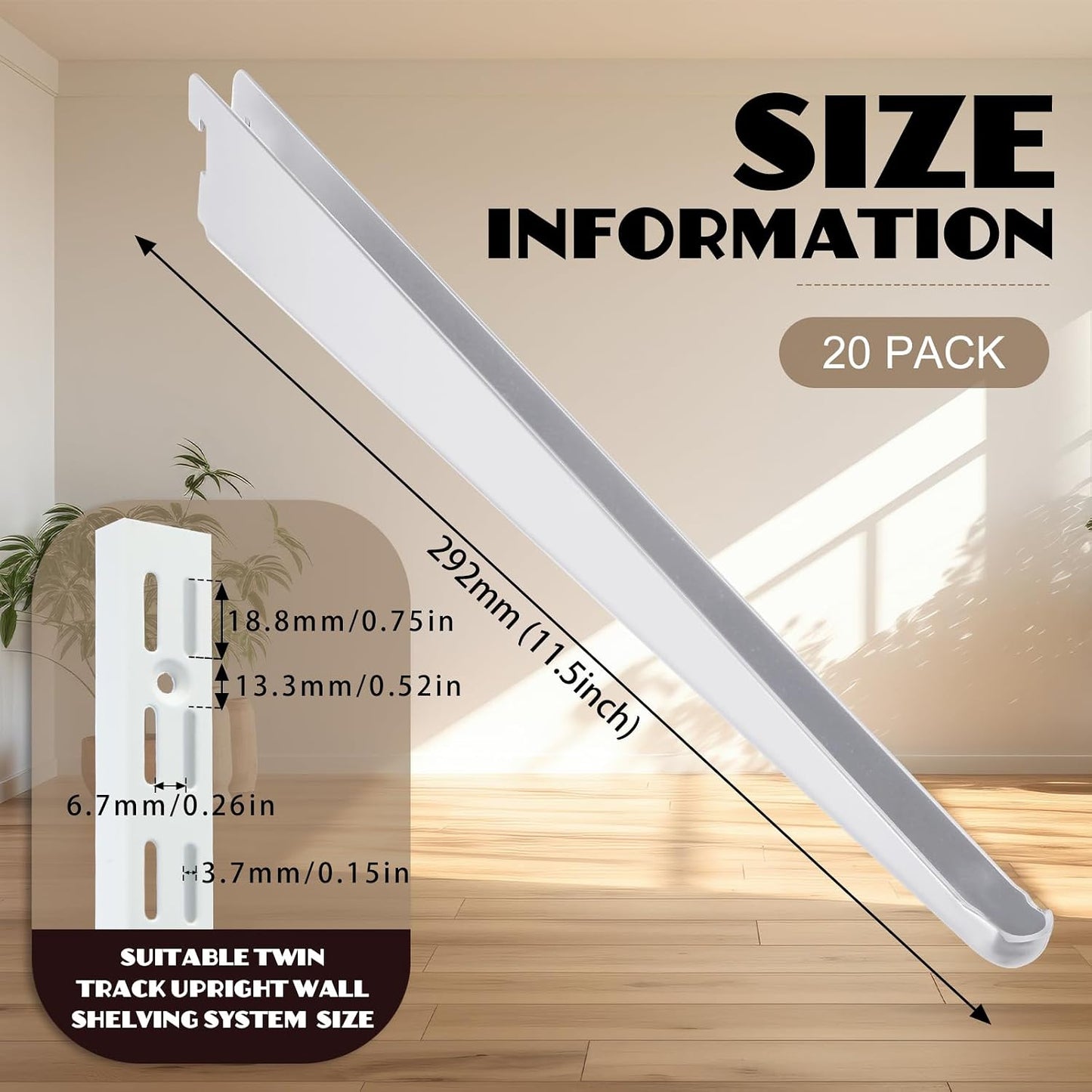20 Uds Soportes Estante Alambre Resistentes 11.5" Blanco