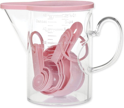 Set 10 Tazas y Cucharas Medidoras Plástico Rosa Sin BPA