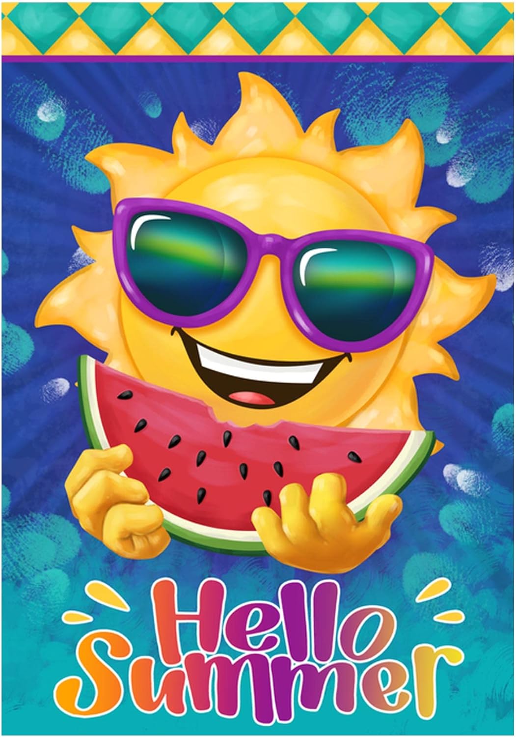 Bandera 28x40" doble cara Hello Summer Sun exterior