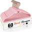 60 Perchas Terciopelo Rosa Antiderrap con Forro Fieltro