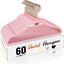 60 Perchas Terciopelo Rosa Antiderrap con Forro Fieltro