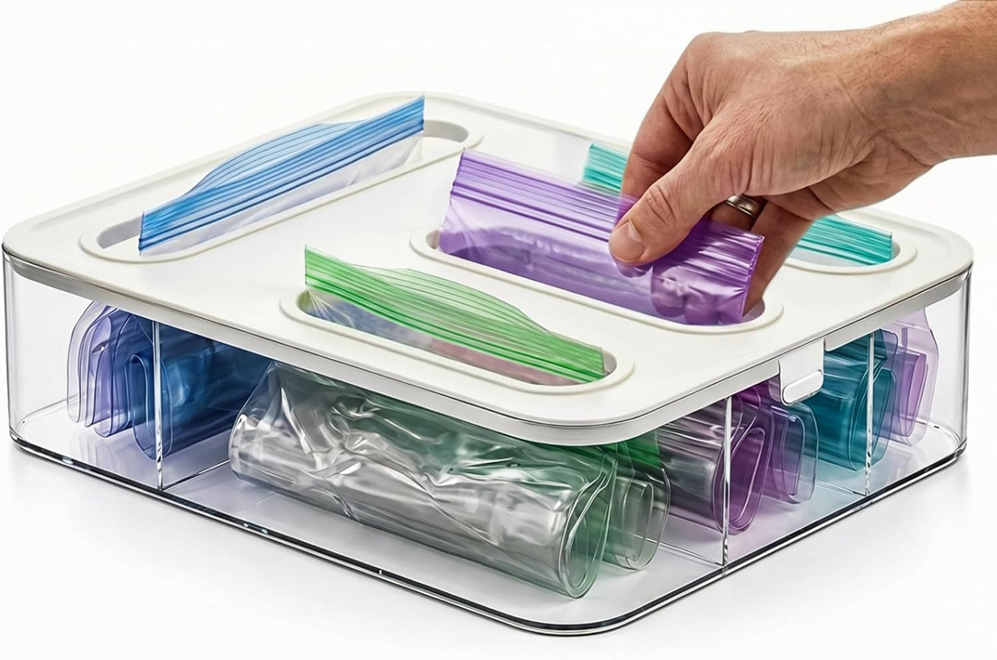 Organiz. bolsas 4en1 para cajón plástico