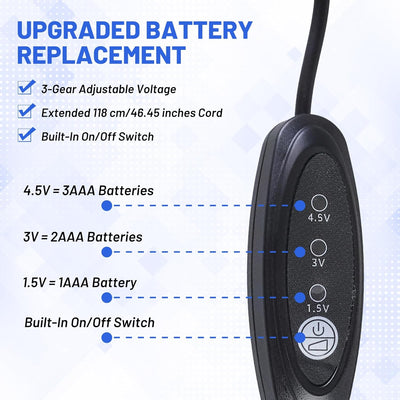 Convertidor USB a 1.5-4.5V para AAA reemplaza pilas