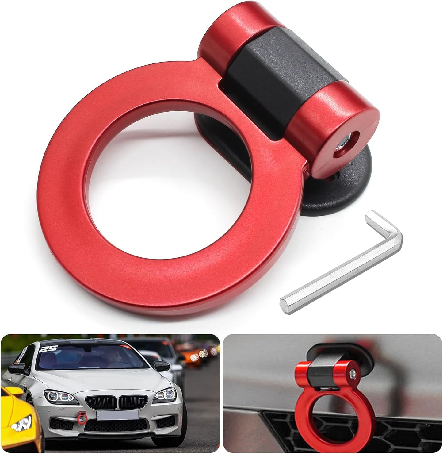 Gancho remolque rojo universal adhesivo decorativo anillo