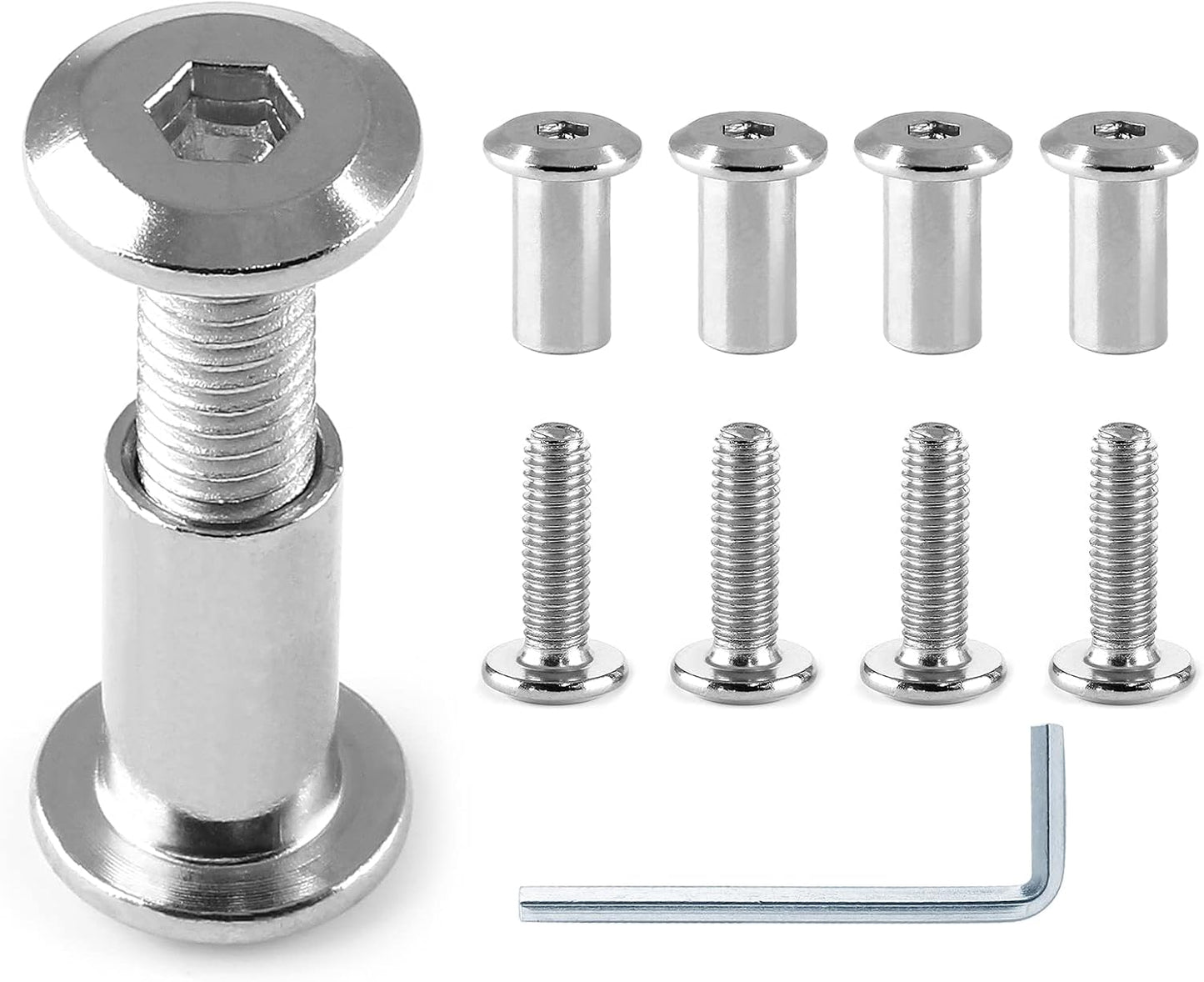 10 Pzas Tornillo M6 Hexagonal con Llave Allen para Muebles