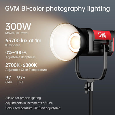 Luz estudio LED 300W bi-color 2700~6800K control app
