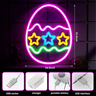 Letrero neón Pascua LED barra USB decoración sala