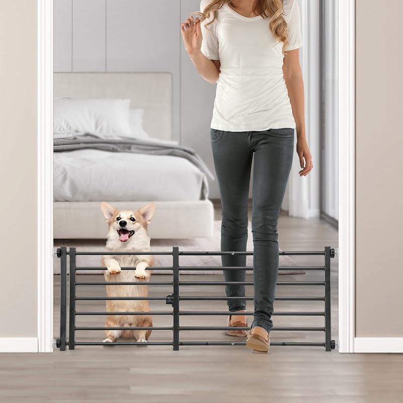 Puerta interior para perros ancha 26-41" metal escaleras