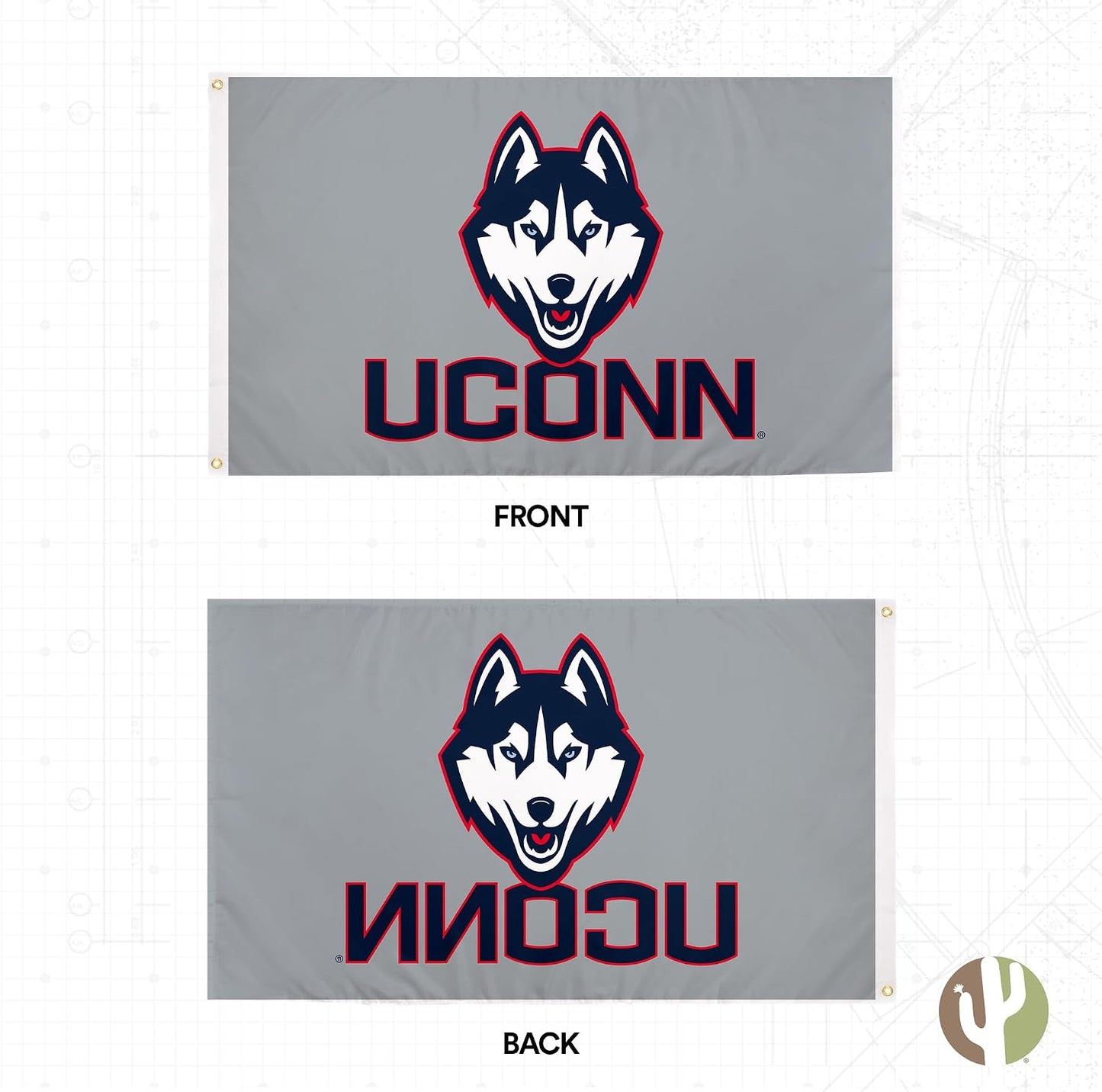 Bandera Huskies UConn 3x5ft tela poliéster duradera