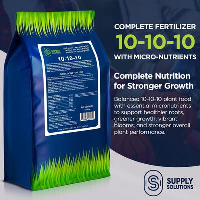 Fertilizante granular NPK 10-10-10 para césped y jardín