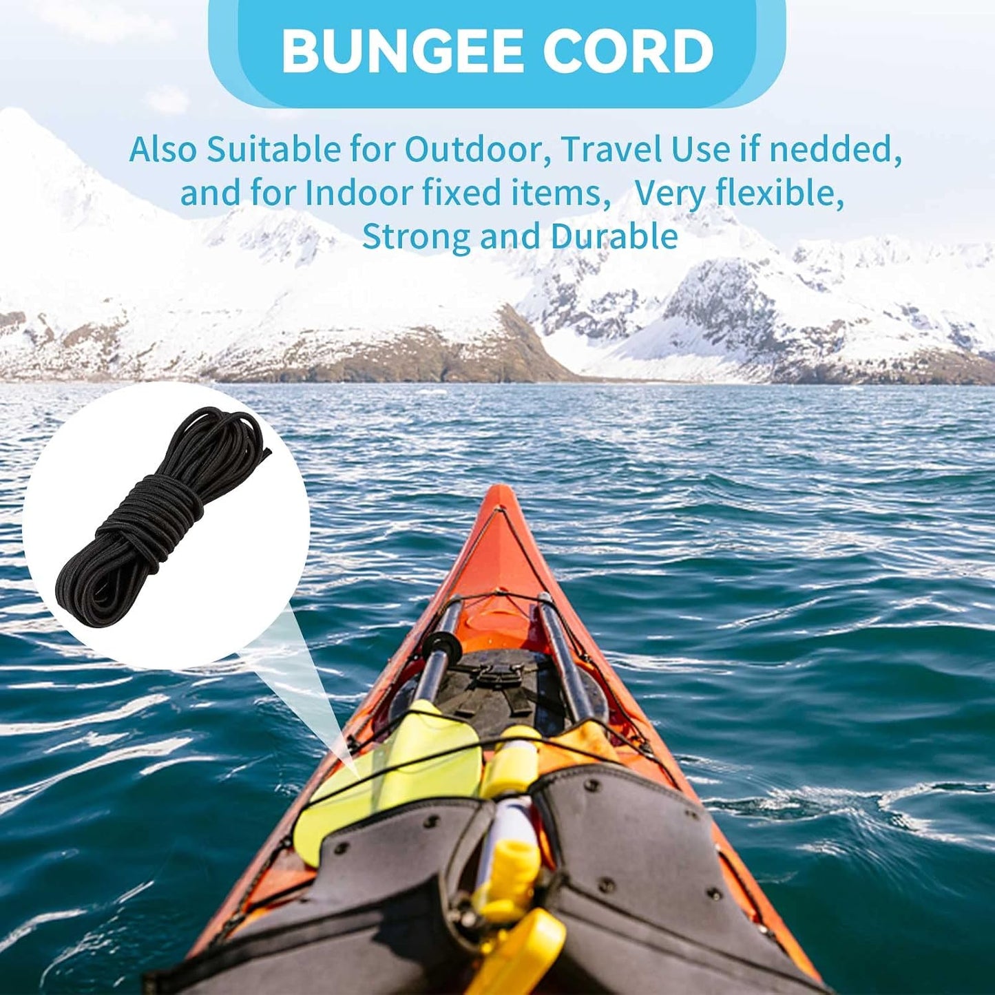 Kit aparejo kayak cuerda elástica 8ft anillo D 304 M6