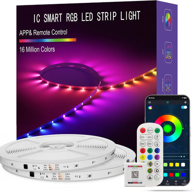 Tira LED ICRGB control app sincroniza música 130ft