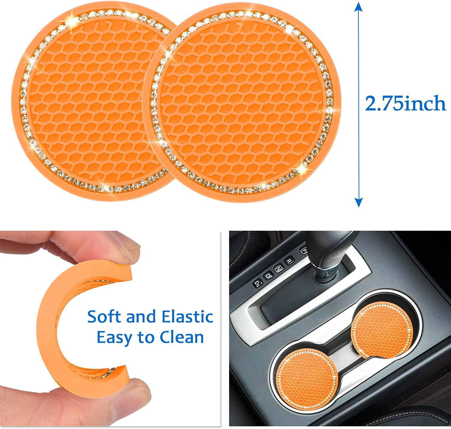 Set 15 accesorios auto naranja brillante para mujer y niña