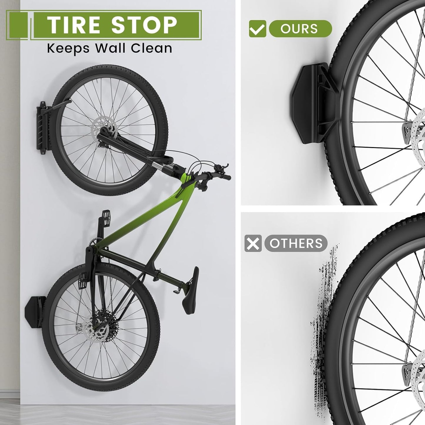 Soporte pared bicicleta giratorio 150° soporta 66lb
