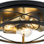 Lámpara techo jaula 3 luces metal negro y dorado cocina