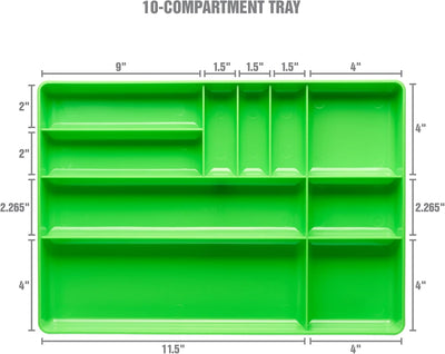 Bandeja organizadora caja herramientas 10 compartimentos apilable