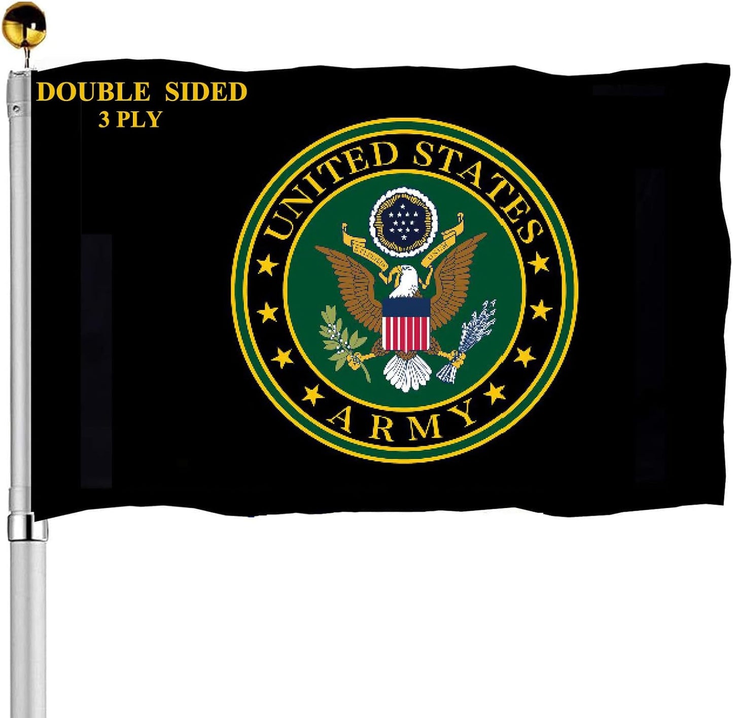 Banderas ejército EE.UU. 3x5 doble cara verde resistente