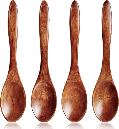 Set 4 cucharas madera para té y servir 5.7pulg