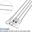 4 Cables Acero Inox Ojales Plata 0.079" x 3.9"