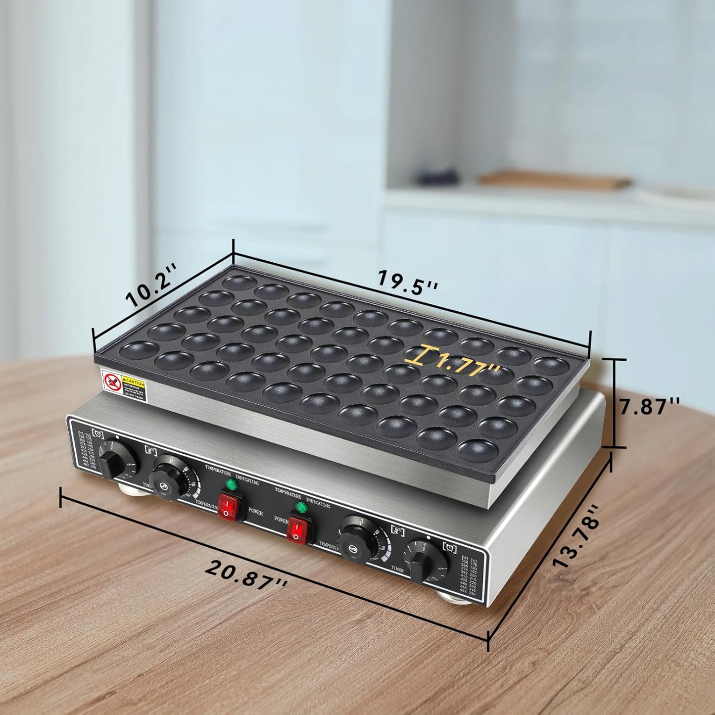 Máquina de panqueques eléctrica 50 huecos acero inox ajustable