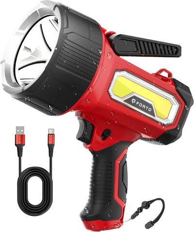 Foco recargable 80000 candelas 6 modos IPX7 impermeable rojo